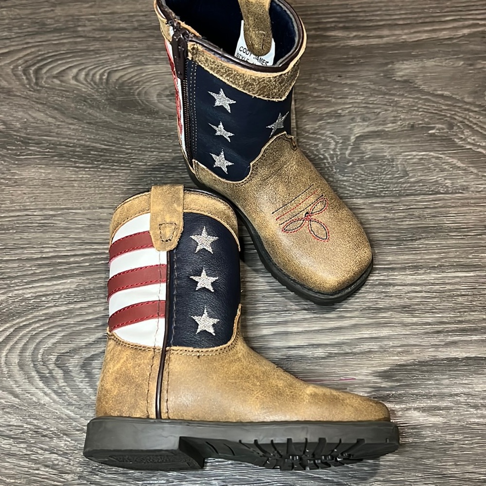 🇺🇸 Toddler USA Flag Western Boots *NEVER WORN*